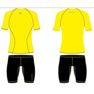Chemises à manches courtes sublimées jaune